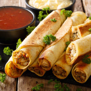 SHREDDED CHICKEN TAQUITOS