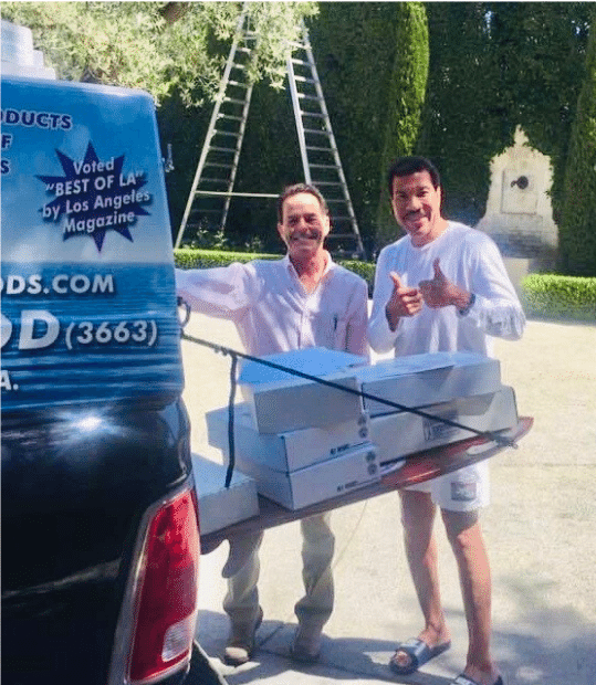 Specific Pacific Foods Owner delivering to Lionel Richie delivery